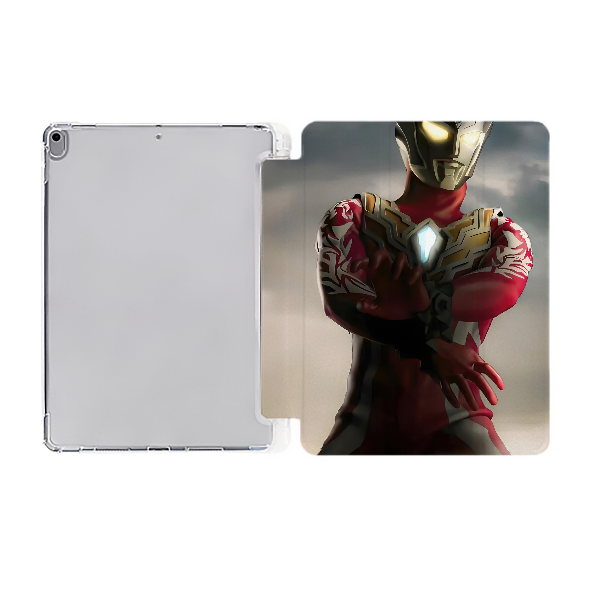 （画像用） ウルトラマン Ultraman IPad ケース ペン収納付き 三つ折りスタンド PUレザー×シリコン 対応機種9.5/10.5/10.9インチ